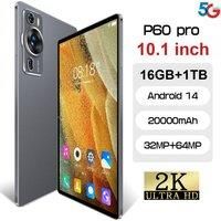 NEW Original P60 Pro Tablets 20000mAh Tab 5G Dual SIM Android 14 Global Version 10inch High-end 16GB+1TB Tablet PC With keyboard