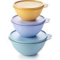 Tupperware Essentials Wonderlier Food Storage Bowl 3 Piece Set - Prepare, Store & Transport your Food - Airtight Lid - Durable & Reusable - Stackable & Nestable - Save Kitchen Space