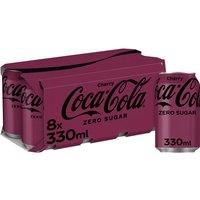Coca-Cola Zero Sugar Cherry Cans, 8 x 330ml