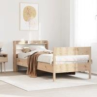 Berkfield Home Bed Frame without Mattress 75x190 cm Small Single Solid Wood Pine in Brown
