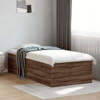 Berkfield Home Bed Frame without Mattress Brown Oak 90x190 cm Single