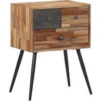Berkfield Home Bedside Cabinet 47x31.5x60 cm Solid Wood Teak in Brown