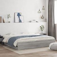 Berkfield Home Bed Frame with Drawers without Mattress Grey Sonoma 200x200 cm