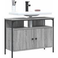 Berkfield Home Bathroom Sink Cabinet Grey Sonoma 80x30x60 cm Engineered Wood | Size: 80 x 30 x 60 cm