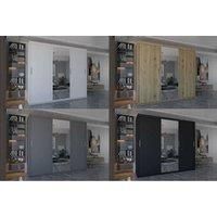 Osaka Triple Sliding Wardrobe With Single Mirror Door In 6 Colors