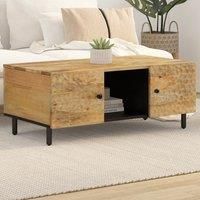 Berkfield Home Coffee Table 100x54x40 cm Solid Wood Mango in Brown | Size: 100 x 54 x 40 cm