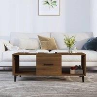 Coffee Table Brown Oak 102x50x40 cm Engineered Wood