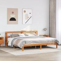 Berkfield Home Bed Frame without Mattress Wax Brown 180x200 cm Super King Solid Wood Pine