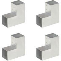 Post Connectors 4 pcs L Shape Galvanised Metal 91x91 mm