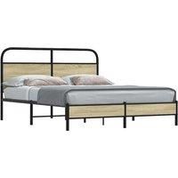 Berkfield Home Bed Frame without Mattress 160x200 cm Sonoma Oak Engineered Wood in Brown