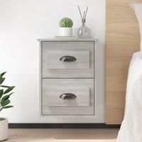 Wall-mounted Bedside Cabinet Grey Sonoma 41.5x36x53cm