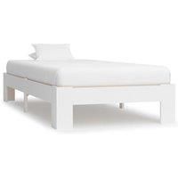 Bed Frame White Solid Pine Wood 90x200 cm