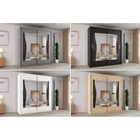 Modern Double Sliding Wardrobe 120/150/180/203Cm In 4 Colors