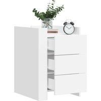 Berkfield Home Bedside Cabinet White 45x50x65 cm Engineered Wood | Size: 45 x 50 x 65 cm
