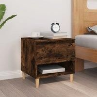 Berkfield Home Bedside Table Smoked Oak 50x46x50 Engineered Wood in Brown