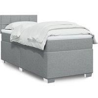 Berkfield Home Box Spring Bed with Mattress Light Grey 90x200 cm Fabric
