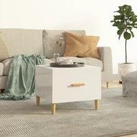 Coffee Table High Gloss White 50x50x40 cm Engineered Wood