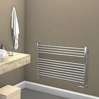 Towelrads Pisa Horizontal Chrome Flat Towel Radiator, 800 x 1000mm - Chrome