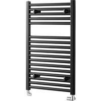 800mm x 400mm Straight Black Towel Rail - Pisa Range