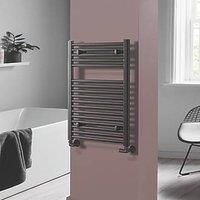 800mm x 600mm Straight Black Towel Rail  Pisa Range