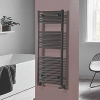 1200mm x 500mm Straight Black Towel Rail  Pisa Range