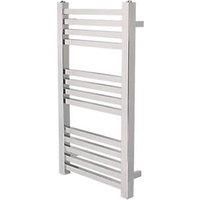 Square Chrome Towel Rail Radiator - Silver / 80cm / 45cm