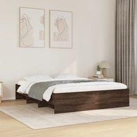 Berkfield Home Bed Frame without Mattress Brown Oak 150x200 cm King Size Engineered Wood