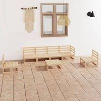 7 Piece Garden Lounge Set Solid Wood Pine