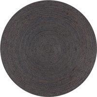 Handmade Rug Jute Round 90 cm Dark Grey