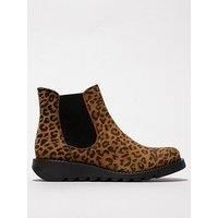 Fly London Cheetah Tan Ankle Boot