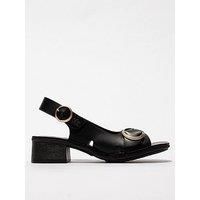 Fly London Edov Buckle Heeled Sandal - Black