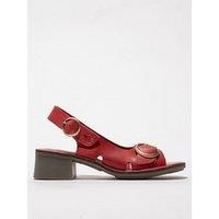 Fly London Edov Buckle Heeled Sandal - Red