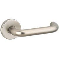 Urfic PRO5 Round Bar Lever On Rose Handle Satin Stainless Steel Effect