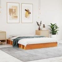 Berkfield Home Bed Frame without Mattress Wax Brown 120x190 cm Small Double Solid Wood Pine