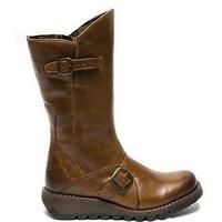 Fly London Women/'s Mes 2 Buckle Boots, Camel, 4 UK