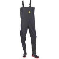 Amblers Mens Danube Reinforced Chest Safety Wader (10 UK) (Black/Red)
