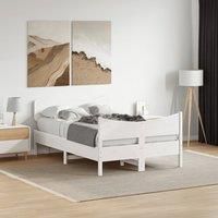 Berkfield Home Bed Frame without Mattress White 120x200 cm Solid Wood Pine | Size: Small Double