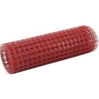 Chicken Wire Fence Steel with PVC Coating 10x0.5 m Red