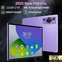 2025 New P60 Pro 5G Dual Tablet Android 14 22GB+2TB kids Tablet 10 Inch HD Screen 20000mAh Tab Tablets PC With keyboard Laptop