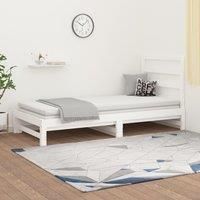 Pull-out Day Bed White 2x(90x200) cm Solid Wood Pine