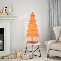Berkfield Home Wooden Christmas Tree for Decoration Wax Brown 100 cm Solid Wood Pine