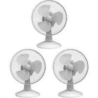Igenix DF9010 Portable 2-Speed Fan with Tilt Action/Quiet Operation and Mesh Safety Grill, 9-Inch, 20 W, White (Pack of 3)
