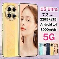 New 15 Ultra Original 5G Dual Sim Cellphones 7.3HD Mobile Phones 7800mAh Smartphone Android 14 Global Version Cell Phone