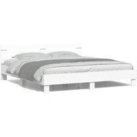 Berkfield Home Bed Frame with LED without Mattress White 200x200 cm