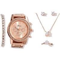 5-Piece Women'S Quartz Watch & Jewellery Gift Set - 3 Colours