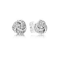 Pandora Genuine Sparkling Love Knots Stud Earrings 290696CZ Silver S925 ALE