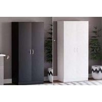 Belban Hinged 2 Door Wardrobe In White&Black Color With 71Cm Size