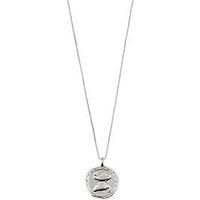 Pilgrim Jewelry Silver Plated Crystal Zodiac Sign Necklace, Silver Plated