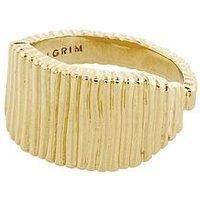 Pilgrim Jemma Square Signet Ring Gold-Plated - Adjustable Sizing