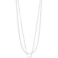 Pilgrim Mille Crystal Necklace 2-In-1 Silver-Plated